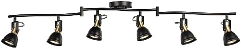 6 Light Foldable Track Lighting Kit with Matt Black Brass Finish 1
