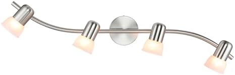 4 Light S-Shaped Track Lighting with Glass