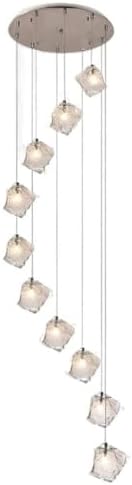 Modern Minimalist Spiral Long Chandelier Crystal Pendant Light
