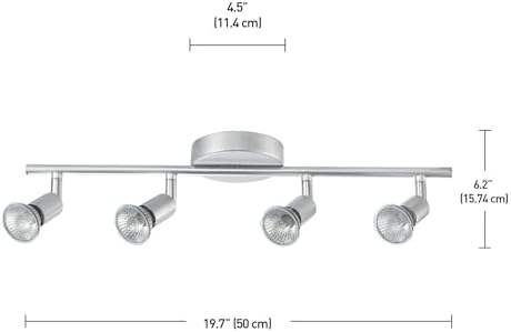 Globe Electric 58932 Track Light 4-Bar Matte Silver