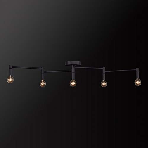 Globe Electric 59969 Tempo 5-Light Foldable Track Lighting Matte Black