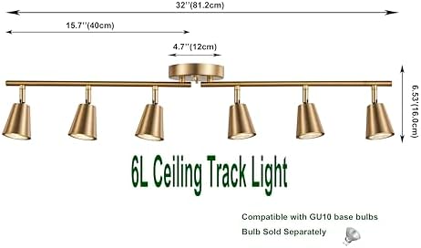 6 Light Track Lighting Kit Foldable Adjustable Ceiling Spotlight for Home Improvement