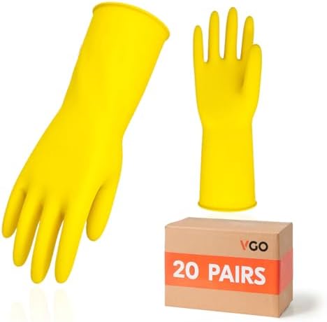 Vgo 20 Pairs Reusable Cleaning Gloves for Kitchen and Dishwashing