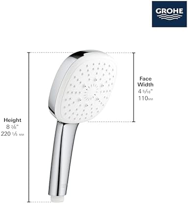 GROHE Tempesta 2-Spray Handheld Shower with Smart Spray Selection Anti-Scald Protection