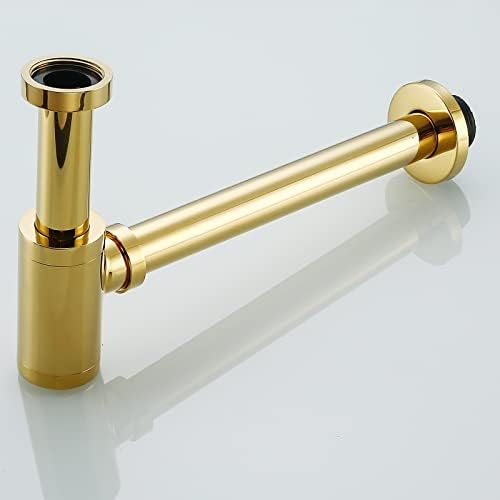 Modern Round Brass P Trap with Gold Finish