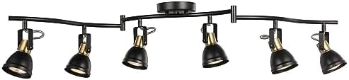 6 Light Foldable Track Lighting Kit with Matt Black Brass Finish 1