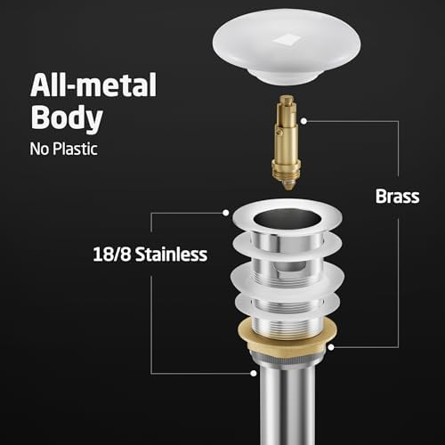 KES elegance bathroom sink drain with overflow