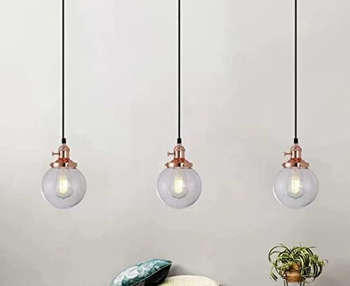 Sturdy Hang-Free 3-Light Copper Pendant for Exposure Style
