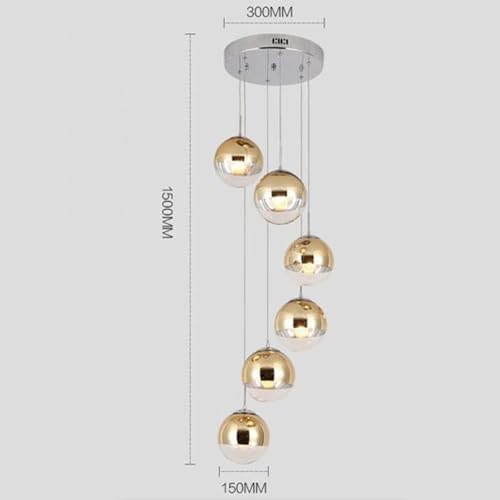 Modern Simple Spiral Staircase Chandelier with Adjustable Height