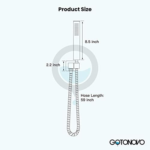 Gotonovo Wall Mount Chrome Polished Brass Handheld Shower Head