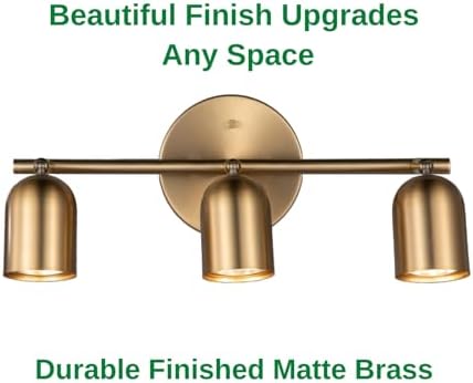 3 Light Ceiling Track Lighting Kit Matte Brass Finish