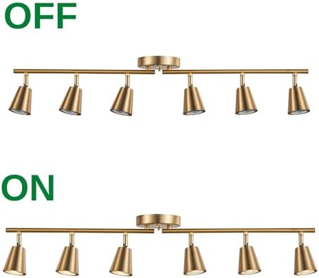 6 Light Track Lighting Kit Foldable Adjustable Ceiling Spotlight for Home Improvement