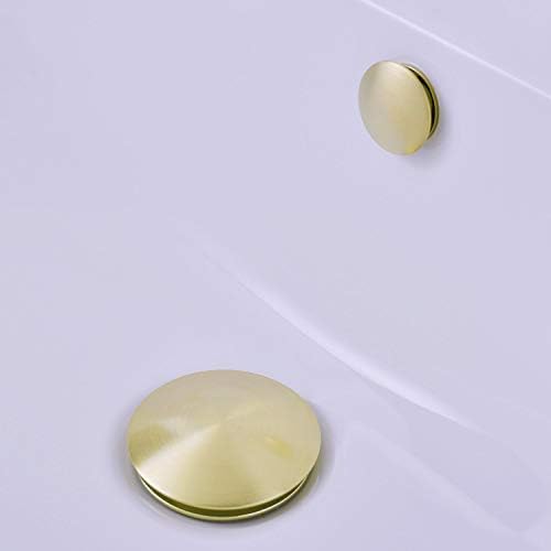 Solid Brass Sink Overflow Cap Round Hole Cover Brushed Brass Gold