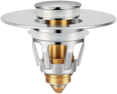 RLECS Silver Pop Up Drain Plug 39MM for Bathroom Sink Kitchen