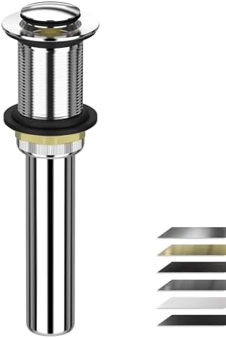 Georkios All Metal Heavy Duty Bathroom Sink Drain without Overflow Chrome SS