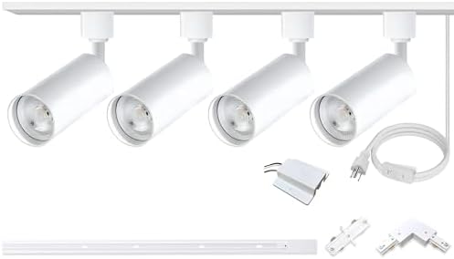 4-Piece GU10 Track Lighting Kit for No-Bulb Use