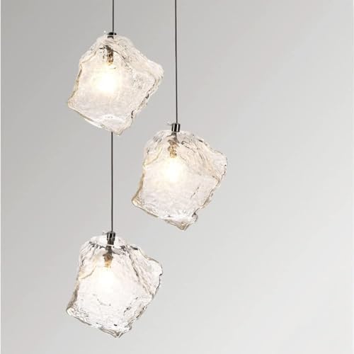 Modern Minimalist Spiral Long Chandelier Crystal Pendant Light