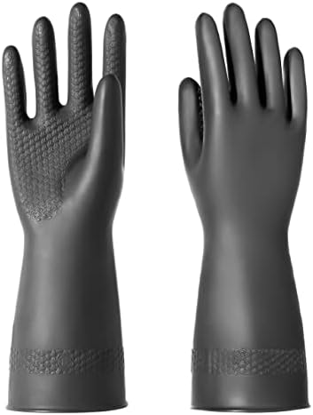 ROYAKI Chemical Resistant Latex Gloves Black 1 Pair S-M-L-XL