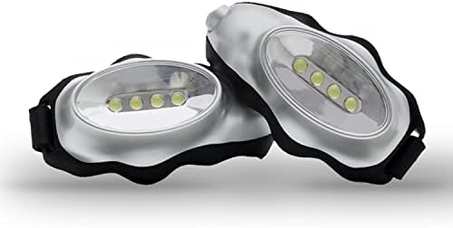 2-Pc Flashlights for Runners Walkers - Lightweight Nightlight with Strap Silver
