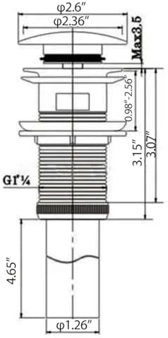 HMEGAO Matt Black Bathroom Sink Drain with Overflow
