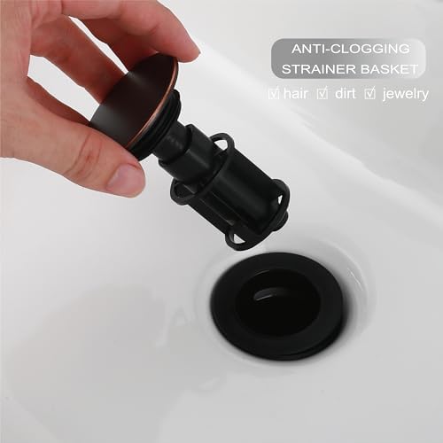 Premium Oil Rubbed Bronze Sink Drain Stopper with Overflow