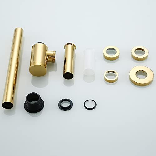 Modern Round Brass P Trap with Gold Finish