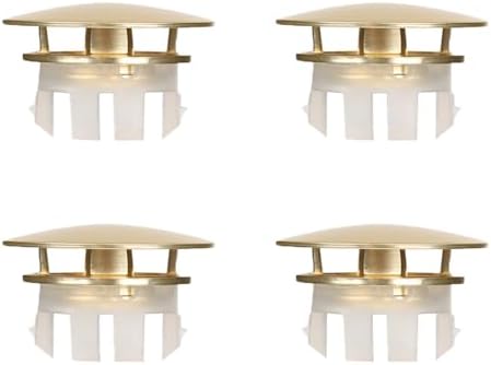 4-Piece Brass Sink Overflow Cap Frosted Gold