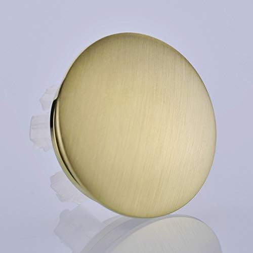 Solid Brass Sink Overflow Cap Round Hole Cover Brushed Brass Gold