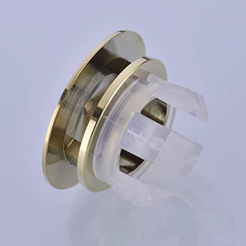 Solid Brass Sink Overflow Cap Round Hole Cover Brushed Brass Gold