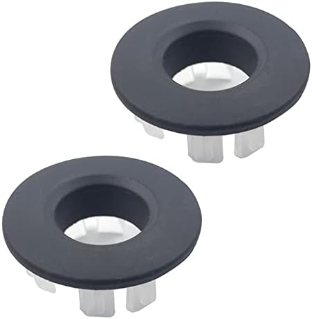 2-Piece Matte Black Brass Sink Overflow Ring Cover