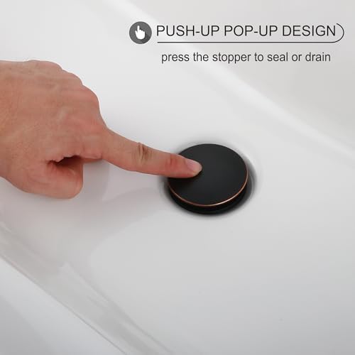 Premium Oil Rubbed Bronze Sink Drain Stopper with Overflow