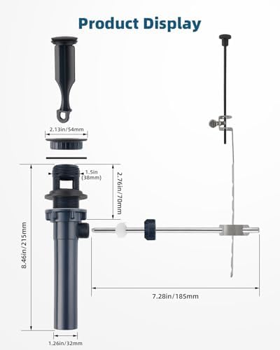 Hygie Rinse Sink Drain with Lift Rod and Overflow