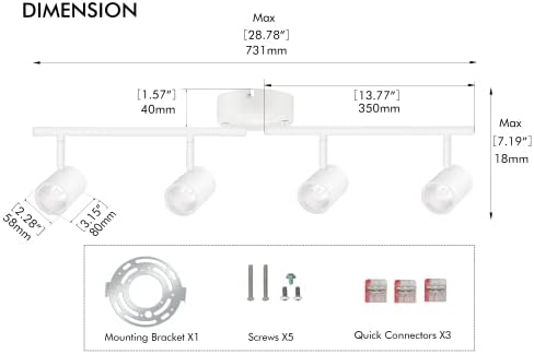 Cloudy Bay 4 Light Smart WiFi Track Light Kit
