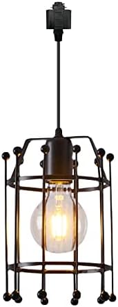 Industrial-Grade Pendant Light - SKIVTGLAMP Dimmable Metal Handle with Black Iron Shade
