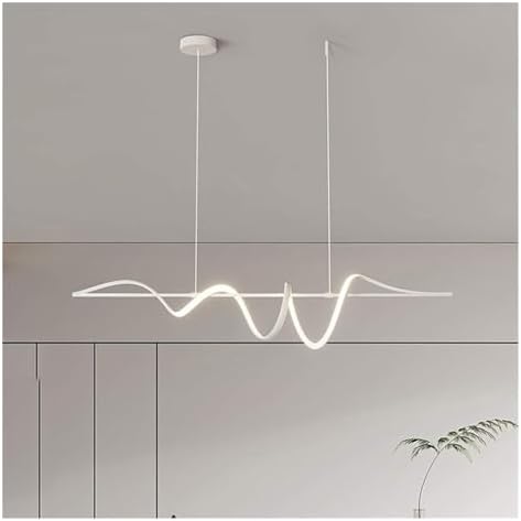 Chrome LED Spiral Linear Pendant Light 473In Tri-Tone Kitchen Island Hanging Light