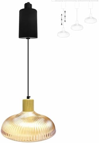 Adjustable Height Chandelier with Natural Wood Shade E26 Pendant Light