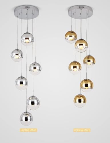 Modern Simple Spiral Staircase Chandelier with Adjustable Height