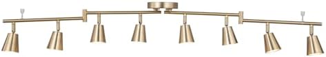 8 Light LED Track Lighting Kit with Matte Brass Finish