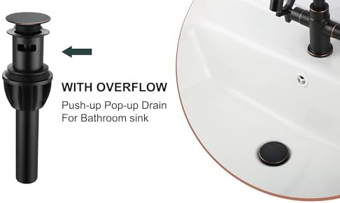 Premium Oil Rubbed Bronze Sink Drain Stopper with Overflow