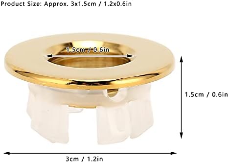 Brass Sink Overflow Cover For Bathrooms Gold 12x06in
