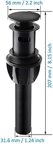 iFealClear 2 Pack Pop Up Sink Drain Stopper with Overflow