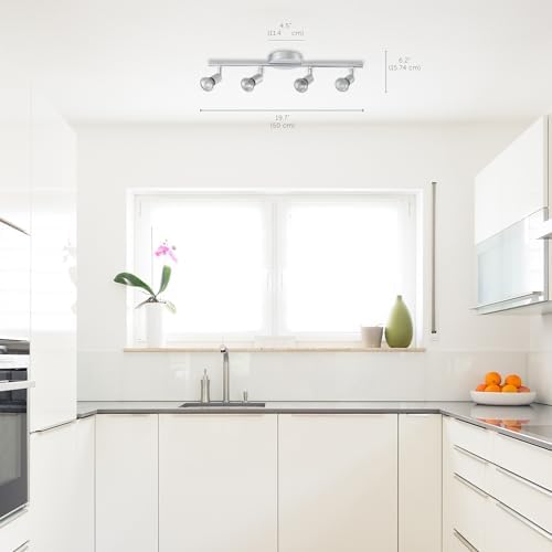 Globe Electric 58932 Track Light 4-Bar Matte Silver