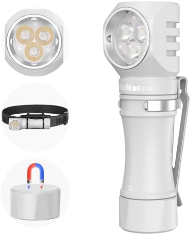 Wurkkos Rechargeable Flashlight 1200 Lumens Magnet Headlamp