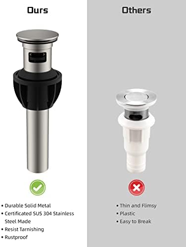 Hibbent 2-Piece Metal Sink Drain Stopper System