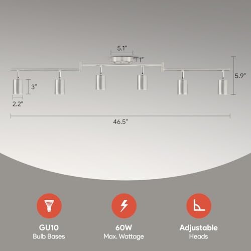 VONLUCE 6-Light LED Track Lighting Kit with Rotating Components