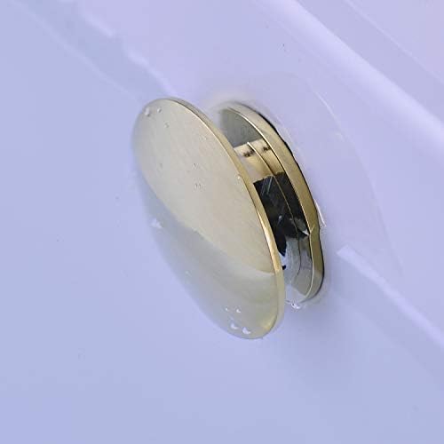 Solid Brass Sink Overflow Cap Round Hole Cover Brushed Brass Gold