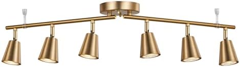 6 Light Track Lighting Kit Foldable Adjustable Ceiling Spotlight for Home Improvement