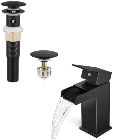 KES Black Sink Drain with Hair Catcher