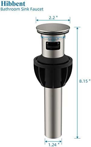 Hibbent 2-Piece Metal Sink Drain Stopper System