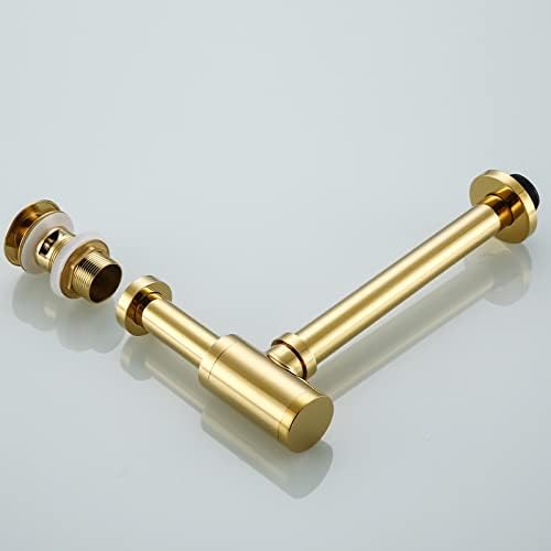 Modern Round Brass P Trap with Gold Finish